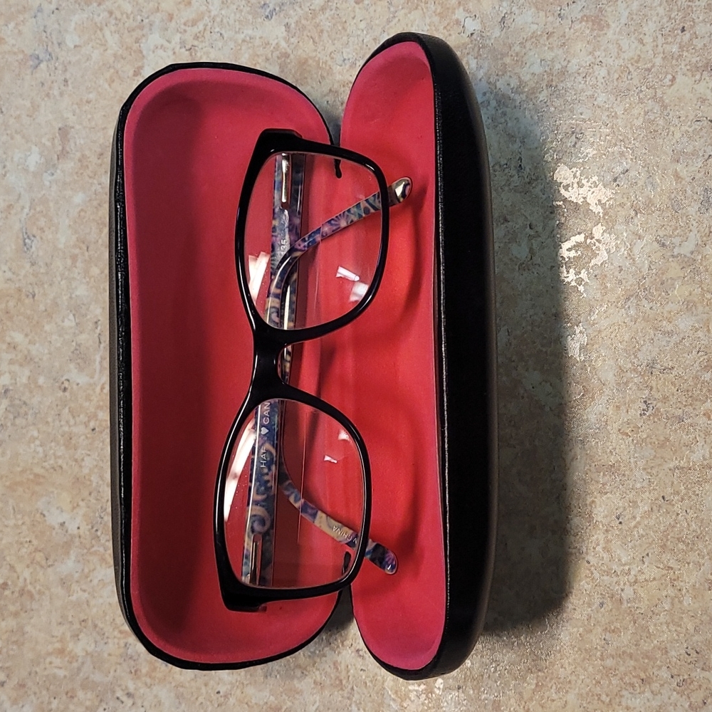 Super cute Hard Candy prescription bifocal glasses with case.